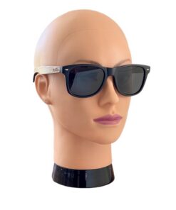 runaway wooden sunglasses on female model