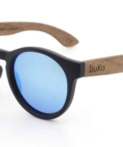 Rendezvous wooden sunglasses with blue lenses