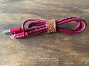 Pink leather lightning charger cord