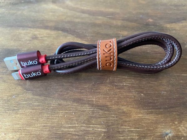 Dark Brown leather lightning charger cord