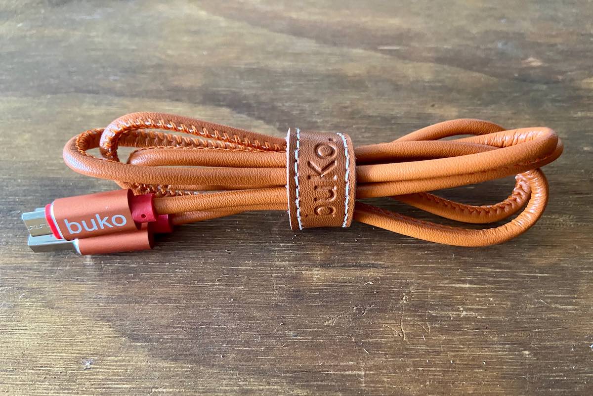 Orange Leather Micro USB Charger Cables
