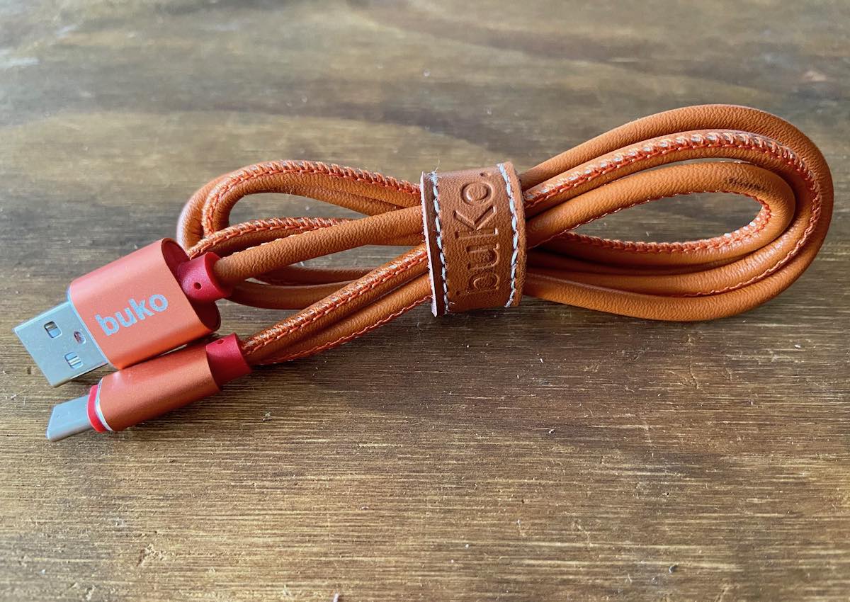 Orange Leather Type C Charger Cable
