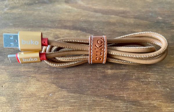 Tan Leather Type C Charger Cable