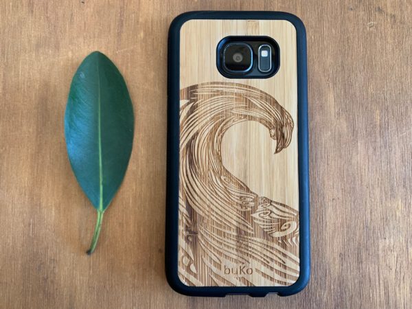 Wooden Samsung Galaxy S7/S7 Edge Case with Wave Engraving