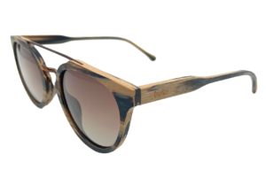 Clovelly Oak Wooden Sunglasses side view