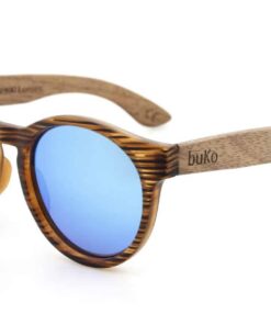 Savannah wooden sunglasses with blue lenses