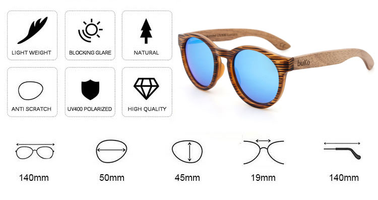 Savannah wooden sunglasses dimensions