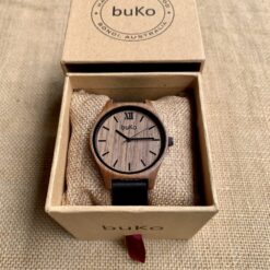 Alternative view of Walnut Wood Watch - Black Leather