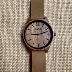 Walnut Wood Watch - Brown Leather