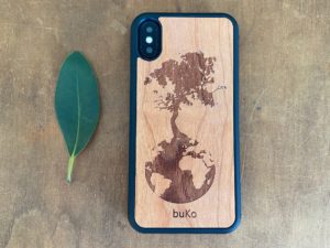 Wooden iPhone X/Xs Case with Down to Earth Engraving