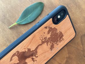 Wooden iPhone X/Xs Case with Down to Earth Engraving IV