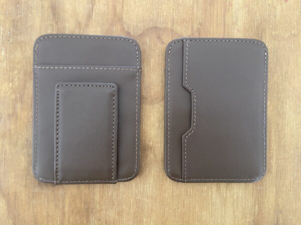 Brown leather minimalist wallets