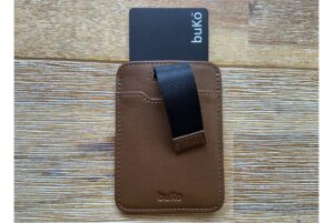 Brown leather slim wallet