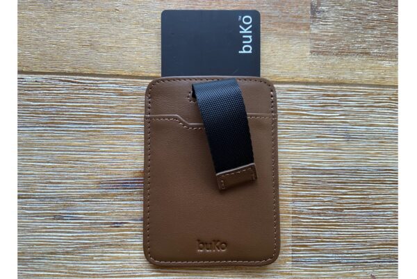 Brown leather slim wallet