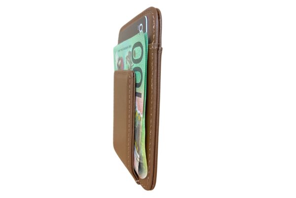 Super slim leather wallet with money clip