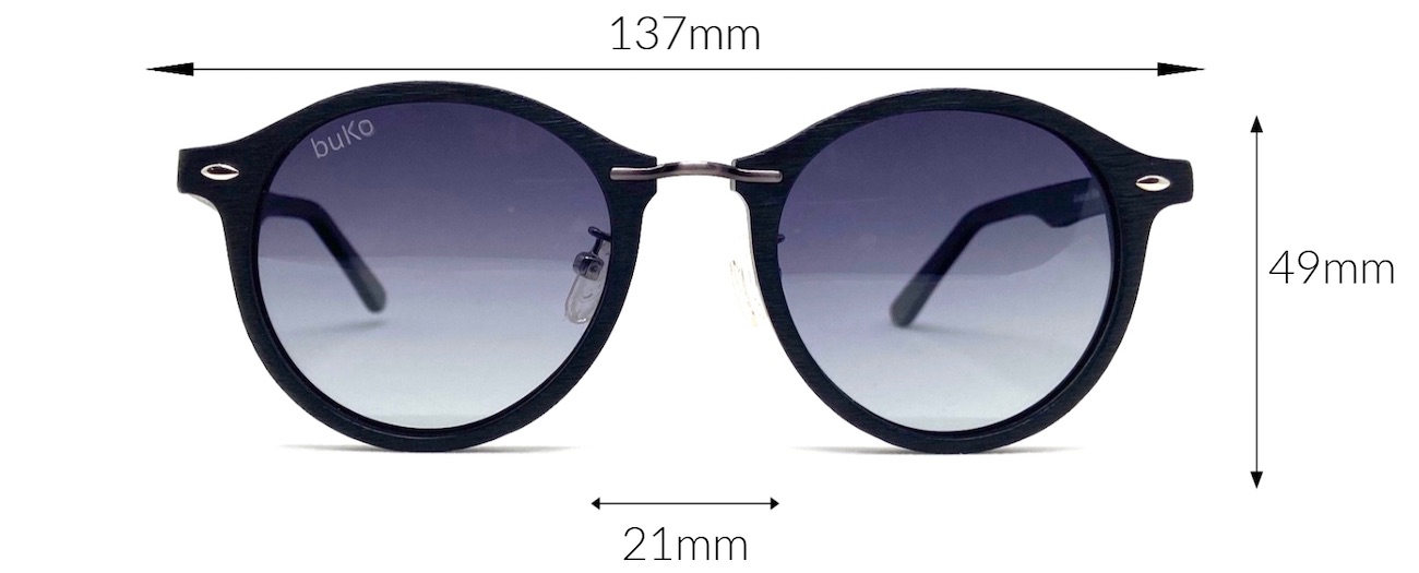 Avalon Black sunglasses dimensions