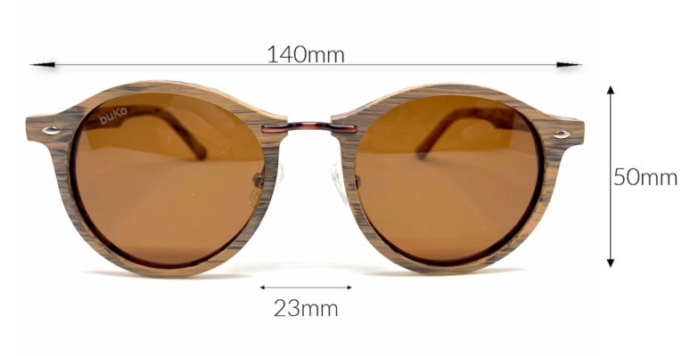 Avalon Oak sunglasses dimensions
