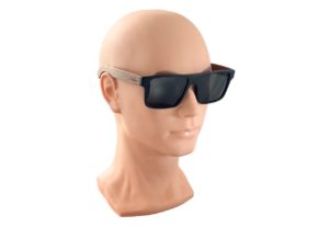 Hall wooden sunglasses on male model