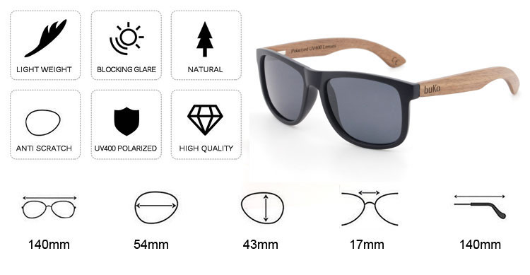 Rogue wooden sunglasses dimensions