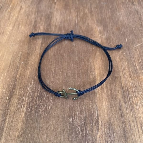 anchor black rope bracelet