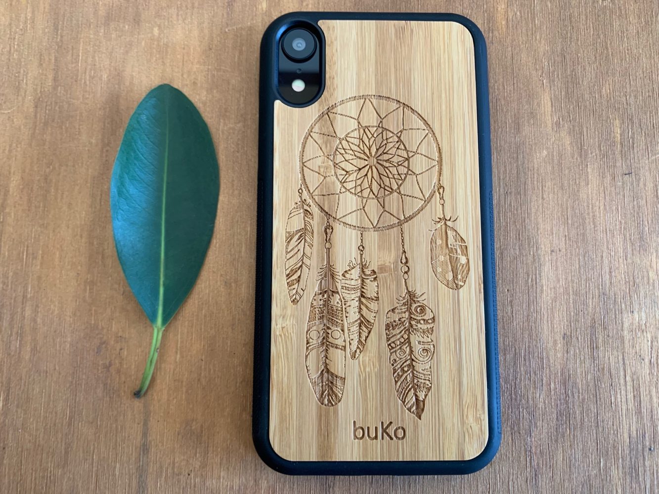 Wooden iPhone XR Case with Dreamcatcher Engraving