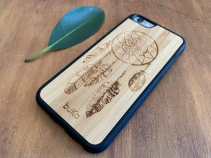 Wooden iPhone 6 and 6 Plus Case with Dreamcatcher Engraving