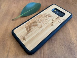 Wooden Samsung Galaxy S8 and S8 Plus Cases/Covers with Feather Engraving