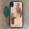 Wooden iPhone XR Case with Turtle Engraving