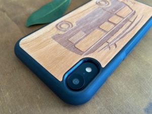 Wooden iPhone XR Case with Kombi Van Engraving