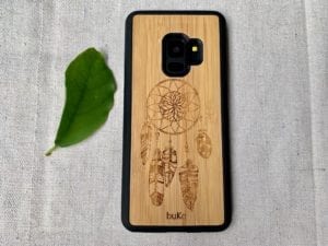 Wooden Galaxy S9/S9 Plus Case with Dreamcatcher Engraving