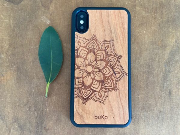 Wooden iPhone X/Xs Case with Mandala Engraving