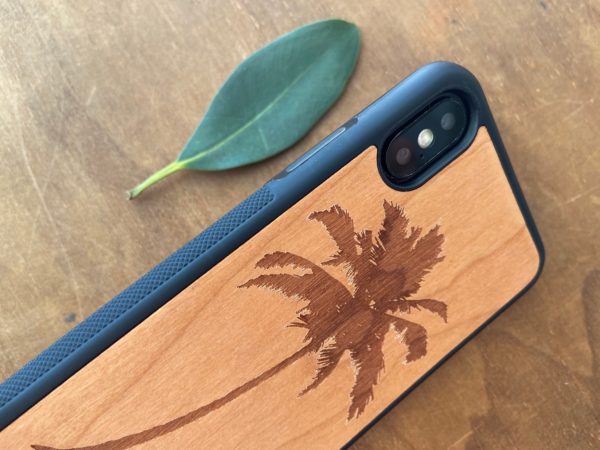 Wooden iPhone X/Xs Case with Palm Tree Engraving IV