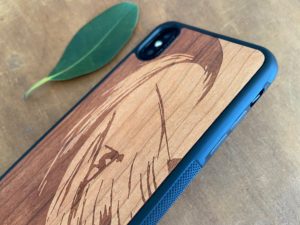 Wooden iPhone XS Max Case with Surfer Engraving
