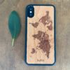 Wooden iPhone XS Max Case with World Map Engraving
