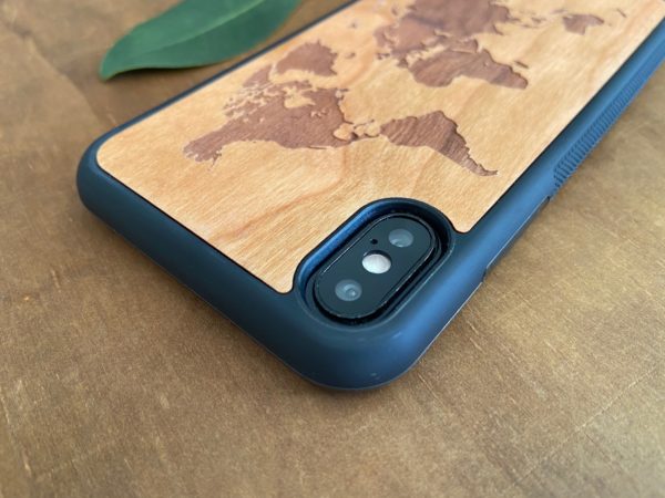Wooden iPhone XS Max Case with World Map Engraving