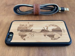 Wooden iPhone 5, 5s, SE Case with ‘Down to Earth’ Engraving