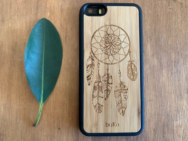 Wooden iPhone 5, 5s, SE Case with Dreamcatcher Engraving