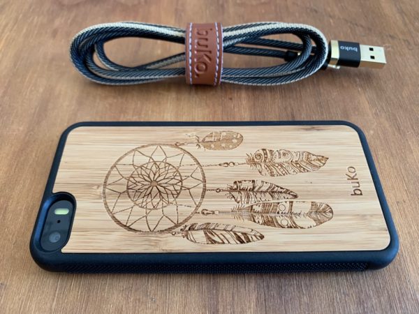 Wooden iPhone 5, 5s, SE Case with Dreamcatcher Engraving