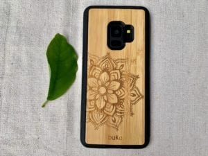 Wooden Galaxy S9/S9 Plus Case with Mandala Engraving