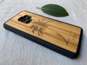Wooden Galaxy S9/S9 Plus Case with Palm Tree Engraving