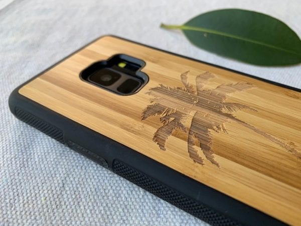Wooden Galaxy S9/S9 Plus Case with Palm Tree Engraving