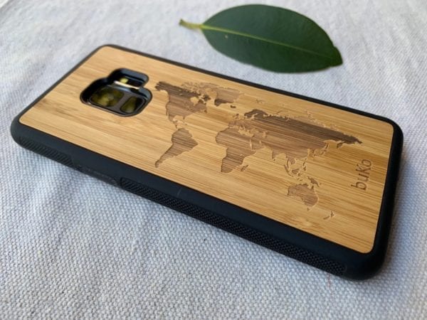 Wooden Galaxy S9/S9 Plus Case with World Map Engraving