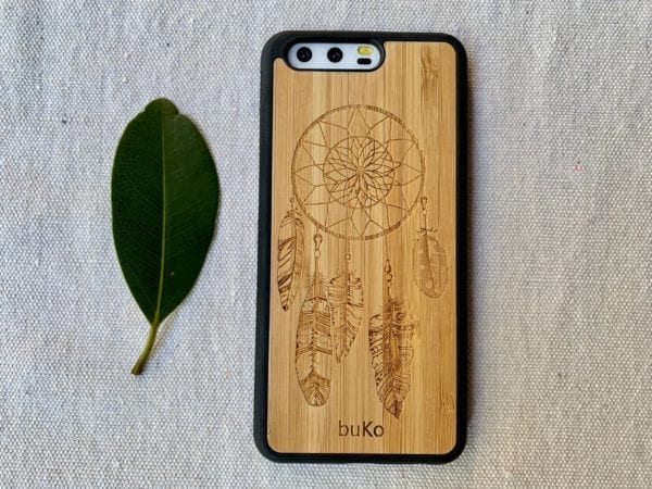 Wooden Huawei P10 Case with Dreamcatcher Engraving