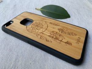 Wooden Huawei P10 Lite Case with Dreamcatcher Engraving