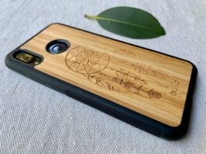 Wooden Huawei P20 Lite / Nova 3e Case with Dreamcatcher Engraving
