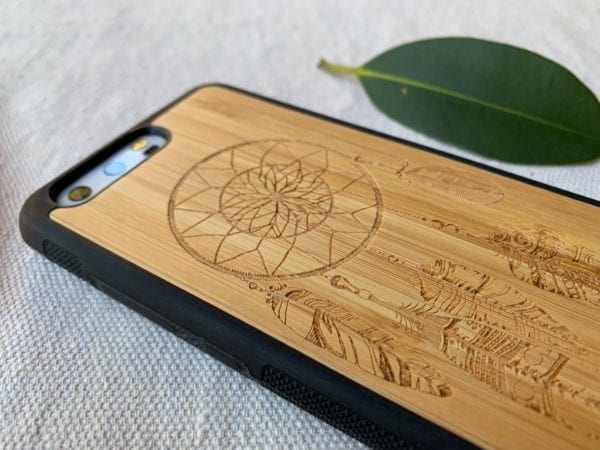 Wooden Huawei P10 Case with Dreamcatcher Engraving