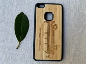 Wooden Huawei P10 Lite Case with Kombi Van Engraving
