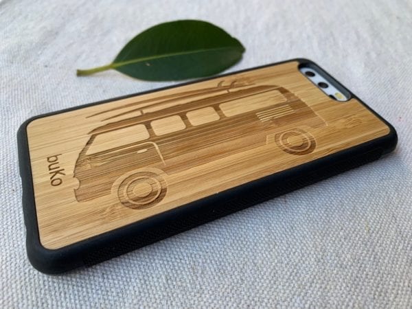 Wooden Huawei P10 Case with Kombi Van Engraving