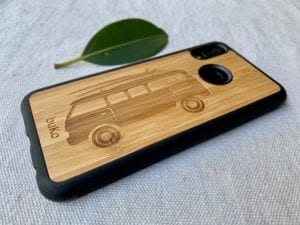 Wooden Huawei P20 Lite / Nova 3e Case with Kombi Van Engraving