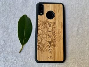 Wooden Huawei P20 Lite / Nova 3e Case with Mandala Engraving